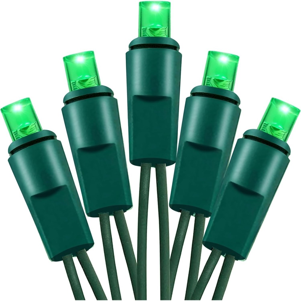 25ft 50 Green Teeny‎ Rice Bulbs Green String Lights 5mm Balled NEW